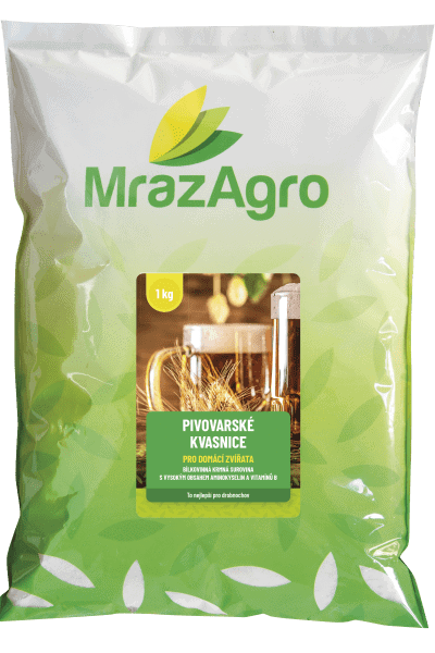 PIVOVARSKÉ KVASNICE bílkovinná krmná surovina pro domácí zvířata - 1 kg sáček