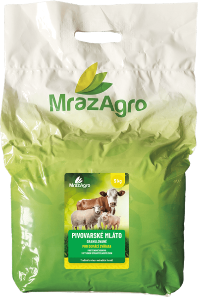 PIVOVARSKÉ MLÁTO granulované proteinové krmivo - 5 kg taška